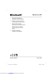 EINHELL GE-CG 12 Li WT Originalbetriebsanleitung