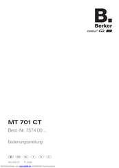 Berker MT 701 CT Bedienungsanleitung