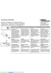 Heidemann HX Funksender 70392 Bedienungs- Und Installationsanleitung