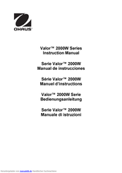 OHAUS Valor V22XWE15T Bedienungsanleitung