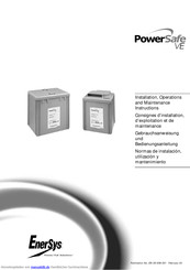 EnerSys PowerSafe VE Gebrauchsanweisung Und Bedienungsanleitung