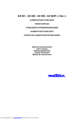 Metrix AX 501 Bedienungsanleitung