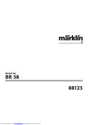 marklin BR 58 Bedienungsanleitung