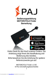 PAJ MOTORCYCLE FINDER Bedienungsanleitung