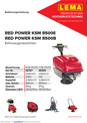 LEMA RED POWER KSM 8500B Bedienungsanleitung