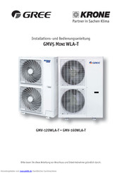 Gree GMV-160WLA-T Installations- Und Bedienungsanleitung
