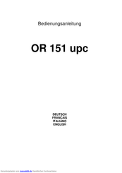 UPC Cablecom OR 151 upc Bedienungsanleitung