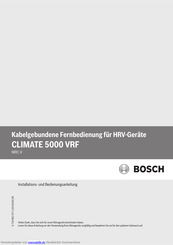 Bosch Climate 5000 VRF Installations- Und Bedienungsanleitung