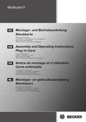 Becker Multicard II Montage- Und Betriebsanleitung