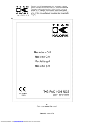 Team Kalorik TKG RAC 1003 NOS Gebrauchsanleitung