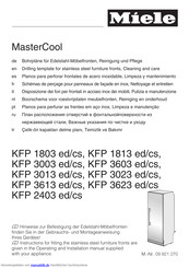 Miele MasterCool KFP 3023 ed/cs Bohrpläne Für Edelstahl-Möbelfronten, Reinigung Und Pflege