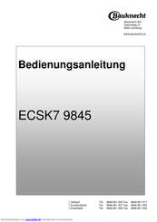 Bauknecht ECSK7 9845 Bedienungsanleitung