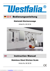 Westfalia 86 36 59 Bedienungsanleitung