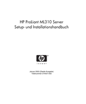 HP ProLiant ML310 Generation 3 Konfiguration Und Installationsanleitung