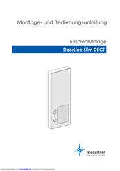 Telegärtner DoorLine Slim DECT Montage- Und Bedienungsanleitung
