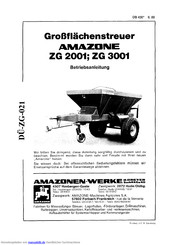 Amazone ZG 3001 Betriebsanleitung