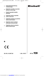 EINHELL RT-TS 920 Originalbetriebsanleitung