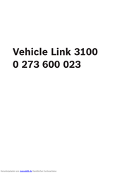 Bosch Vehicle Link 3100 Sicherheitshinweise Und Kurzanleitung