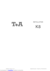 T+A Elektroakustik K8 Installationsanleitung