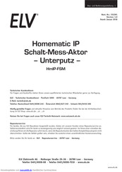 elv Homematic IP HmIP-FSM Bau- Und Bedienungsanleitung