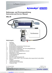 Klauke HK 45 Bedienungs- Und Wartungsanleitung