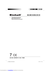 EINHELL BG-SN 85 Originalbetriebsanleitung