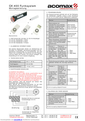 Acomax CX-400 Montageanleitung