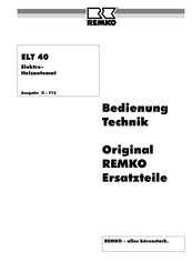 REMKO ELT 40 Betriebsanleitung