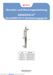 Veolia BERKEFELD 4600-Z-W Betriebs- Und Wartungsanleitung