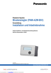 Panasonic Aquarea PAW-A2W-BIV Installation Und Inbetriebnahme