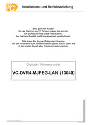 Vc VC-DVR4-MJPEG-LAN Installation Und Betriebsanleitung