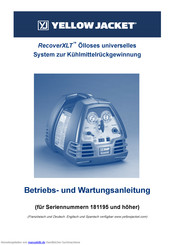yellow jacket RecoverXLT Betriebs- Und Wartungsanleitung