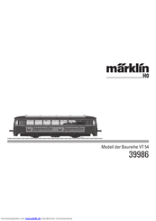 marklin H0 Baureihe VT 54 Bedienungsanleitung