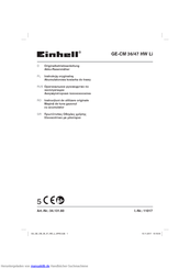 EINHELL GE-CM 36/47 HW Li Originalbetriebsanleitung