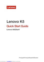 Lenovo K5 Schnellstartanleitung