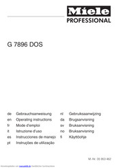 Miele professional G 7896 DOS Gebrauchsanweisung