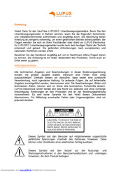 Lupus Electronics LUPUSEC Anleitung