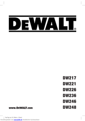DeWalt DW226 Bedienungsanleitung