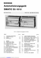 Siemens SIMATIC S5-101 U Betriebsanleitung