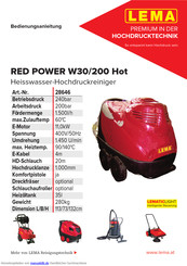 Lema RED POWER W30/200 Hot Bedienungsanleitung