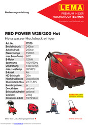 LEMA Red Power W25/200 Hot Bedienungsanleitung