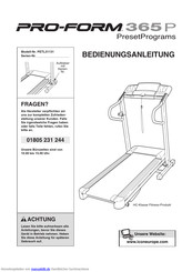 Pro-Form 365P PresetPrograms Bedienungsanleitung