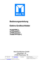 Multi Großküchen 70/80TPFE-L Bedienungsanleitung