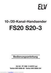 elv FS20 S20-3 Bedienungsanleitung