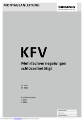 Siegenia KFV A 2100 Montageanleitung