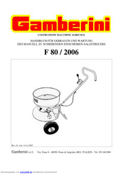 Gamberini F 80/2006 Handbuch Für Gebrauch Und Wartung