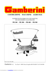 Gamberini PR 300 Handbuch Für Gebrauch Und Wartung