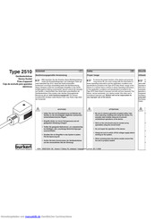 Burkert 2510 Betriebsanleitung