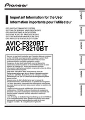Pioneer AVIC-F3210BT Bedienungsanleitung