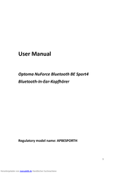 Optoma NuForce BE Sport4 Bedienungsanleitung